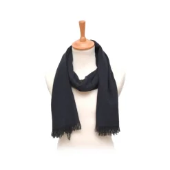 Fefè Napoli - Blue Navy Cashmere Elegance Scarf - Scarves and Foulards - Handmade in Italy - Luxury Exclusive Collection - Avvenice