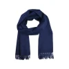 Fefè Napoli - Blue Navy Wool Alpaca Elegance Scarf - Scarves and Foulards - Handmade in Italy - Luxury Exclusive Collection - Avvenice