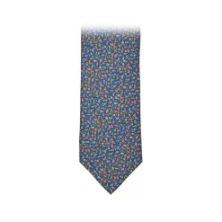 Fefè Napoli - Blue Orange Lemons Silk Tie - Ties - Handmade in Italy - Luxury Exclusive Collection - Avvenice