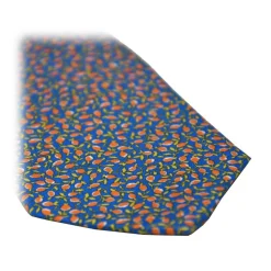 Fefè Napoli - Blue Orange Lemons Silk Tie - Ties - Handmade in Italy - Luxury Exclusive Collection - Avvenice