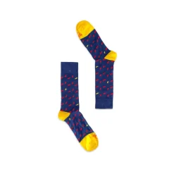 Fefè Napoli - Blue Peppers Short Scaramantia Men's Socks - Socks - Handmade in Italy - Luxury Exclusive Collection - Avvenice