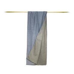 Fefè Napoli - Blue Pied De Poule Double Gentleman Scarf - Scarves and Foulards - Handmade in Italy - Luxury Exclusive Collection - Avvenice