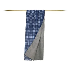 Fefè Napoli - Blue Pois Double Gentleman Scarf - Scarves and Foulards - Handmade in Italy - Luxury Exclusive Collection - Avvenice