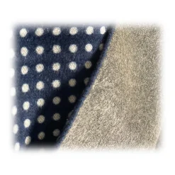 Fefè Napoli - Blue Pois Double Gentleman Scarf - Scarves and Foulards - Handmade in Italy - Luxury Exclusive Collection - Avvenice