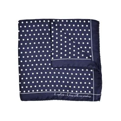 Fefè Napoli - Blue Pois Silk Gentleman Pocket Square - Pocket-Square - Handmade in Italy - Luxury Exclusive Collection - Avvenice
