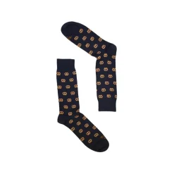 Fefè Napoli - Blue Pretzel Short Dandy Men's Socks - Socks - Handmade in Italy - Luxury Exclusive Collection - Avvenice