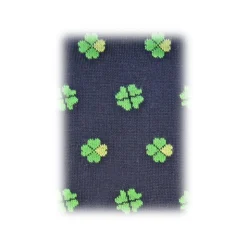 Fefè Napoli - Blue Quatrefoil Scaramantia Men's Socks - Socks - Handmade in Italy - Luxury Exclusive Collection - Avvenice