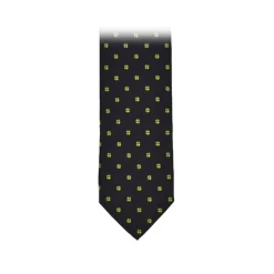 Fefè Napoli - Blue Quatre-foil Scaramantia Silk Tie - Ties - Handmade in Italy - Luxury Exclusive Collection - Avvenice