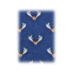 Fefè Napoli - Blue Reindeer Dandy Men's Socks - Socks - Handmade in Italy - Luxury Exclusive Collection - Avvenice