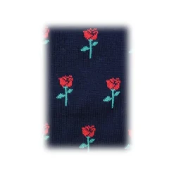 Fefè Napoli - Blue Roses Dandy Men's Socks - Socks - Handmade in Italy - Luxury Exclusive Collection - Avvenice