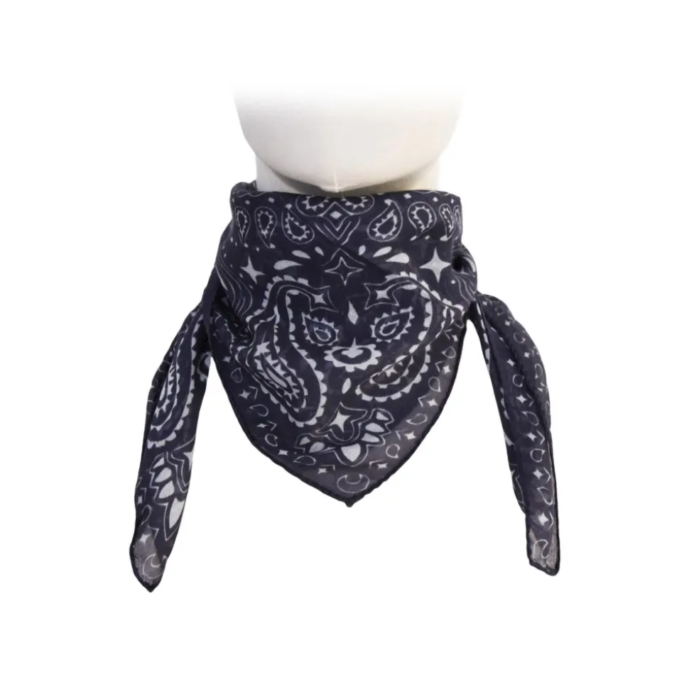 Fefè Napoli - Blue Silk Cotton Bandana - Scarves and Foulards - Handmade in Italy - Luxury Exclusive Collection - Avvenice