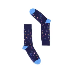 Fefè Napoli - Blue Skiers Short Dandy Men's Socks - Socks - Handmade in Italy - Luxury Exclusive Collection - Avvenice