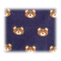 Fefè Napoli - Blue Teddy Short Dandy Men's Socks - Socks - Handmade in Italy - Luxury Exclusive Collection - Avvenice