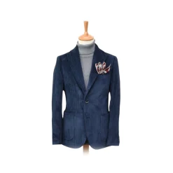 Fefè Napoli - Blue Velvet Larocciatore Jacket - Jackets - Handmade in Italy - Luxury Exclusive Collection - Avvenice