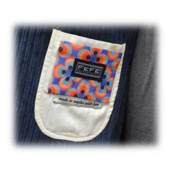 Fefè Napoli - Blue Velvet Larocciatore Jacket - Jackets - Handmade in Italy - Luxury Exclusive Collection - Avvenice