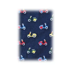 Fefè Napoli - Blue Vespa Dandy Men's Socks - Socks - Handmade in Italy - Luxury Exclusive Collection - Avvenice