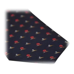 Fefè Napoli - Blue Vesuvius Scaramantia Silk Tie - Ties - Handmade in Italy - Luxury Exclusive Collection - Avvenice