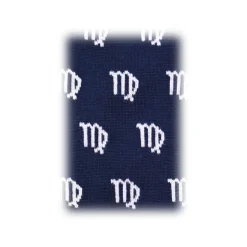 Fefè Napoli - Blue Virgo Zodiac Men's Socks - Socks - Handmade in Italy - Luxury Exclusive Collection - Avvenice