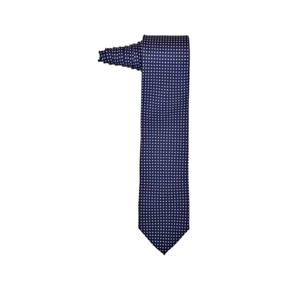 Fefè Napoli - Blue White Pois Gentleman Silk Tie - Ties - Handmade in Italy - Luxury Exclusive Collection - Avvenice