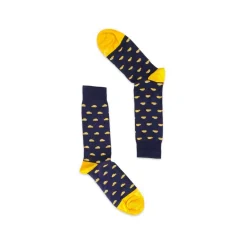 Fefè Napoli - Blue Yellow Cinquecento Short Dandy Men's Socks - Socks - Handmade in Italy - Luxury Exclusive Collection - Avvenice