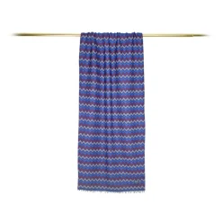 Fefè Napoli - Blue Zig-Zag Double Dandy Scarf - Scarves and Foulards - Handmade in Italy - Luxury Exclusive Collection - Avvenice