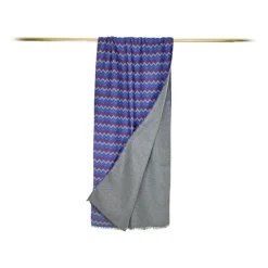 Fefè Napoli - Blue Zig-Zag Double Dandy Scarf - Scarves and Foulards - Handmade in Italy - Luxury Exclusive Collection - Avvenice