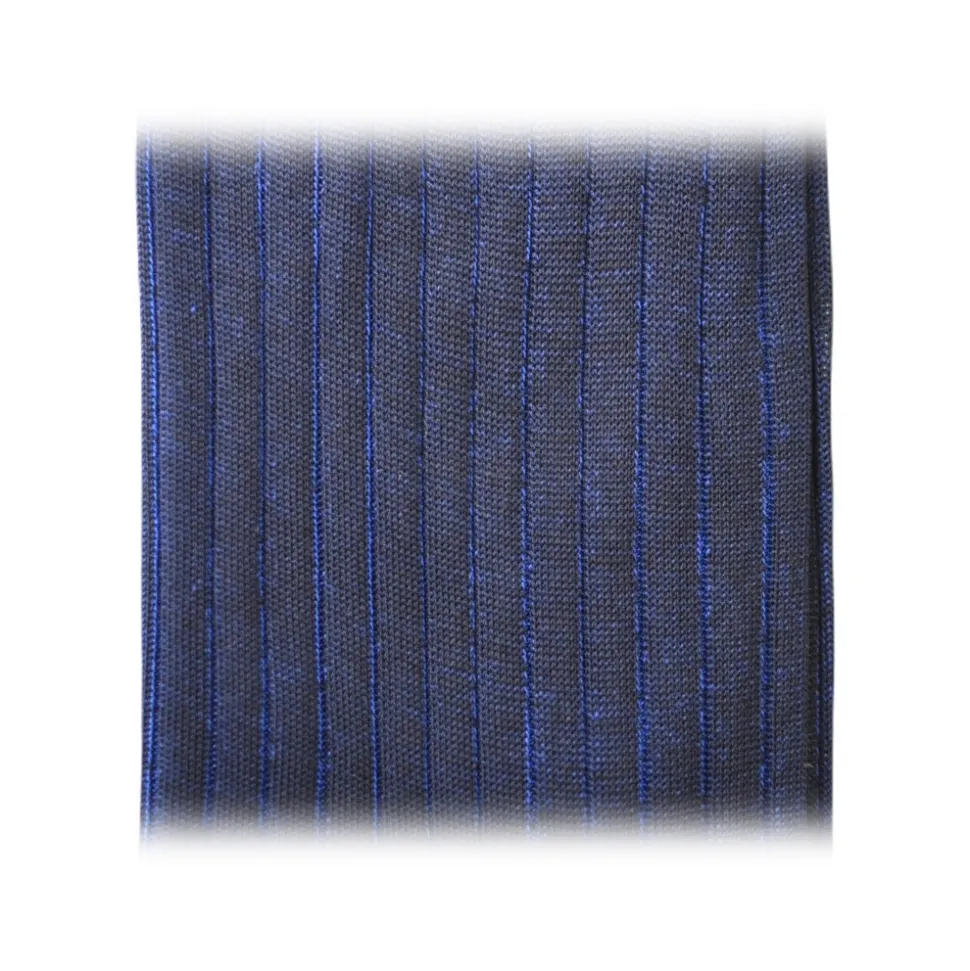 Fefè Napoli - Bluette Vernissage Men's Socks - Socks - Handmade in Italy - Luxury Exclusive Collection - Avvenice