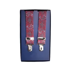 Fefè Napoli - Bordeaux Cash Gentleman Suspenders - Braces - Handmade in Italy - Luxury Exclusive Collection - Avvenice