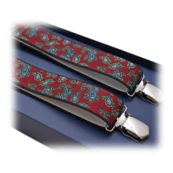 Fefè Napoli - Bordeaux Cash Gentleman Suspenders - Braces - Handmade in Italy - Luxury Exclusive Collection - Avvenice