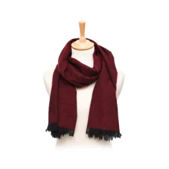 Fefè Napoli - Bordeaux Cashmere Elegance Scarf - Scarves and Foulards - Handmade in Italy - Luxury Exclusive Collection - Avvenice