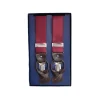 Fefè Napoli - Bordeaux Satin Gentleman Suspenders - Braces - Handmade in Italy - Luxury Exclusive Collection - Avvenice