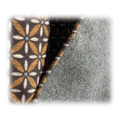 Fefè Napoli - Brown Flowers Seventy Double Silk Scarf - Scarves and Foulards - Handmade in Italy - Luxury Exclusive Collection - Avvenice