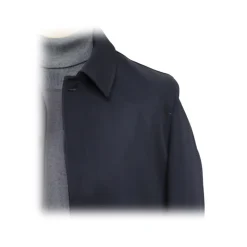 Fefè Napoli - Dark Blue Technical Trench Coat - Jackets - Handmade in Italy - Luxury Exclusive Collection - Avvenice