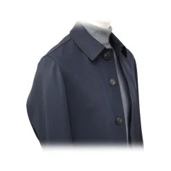 Fefè Napoli - Dark Blue Technical Trench Coat - Jackets - Handmade in Italy - Luxury Exclusive Collection - Avvenice