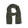 Fefè Napoli - Dark Green Cashmere Elegance Scarf - Scarves and Foulards - Handmade in Italy - Luxury Exclusive Collection - Avvenice