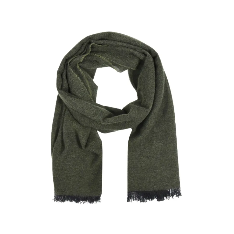 Fefè Napoli - Dark Green Cashmere Elegance Scarf - Scarves and Foulards - Handmade in Italy - Luxury Exclusive Collection - Avvenice