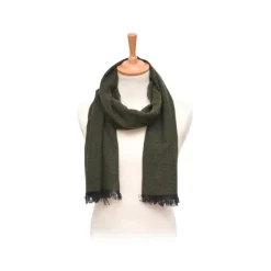 Fefè Napoli - Dark Green Cashmere Elegance Scarf - Scarves and Foulards - Handmade in Italy - Luxury Exclusive Collection - Avvenice