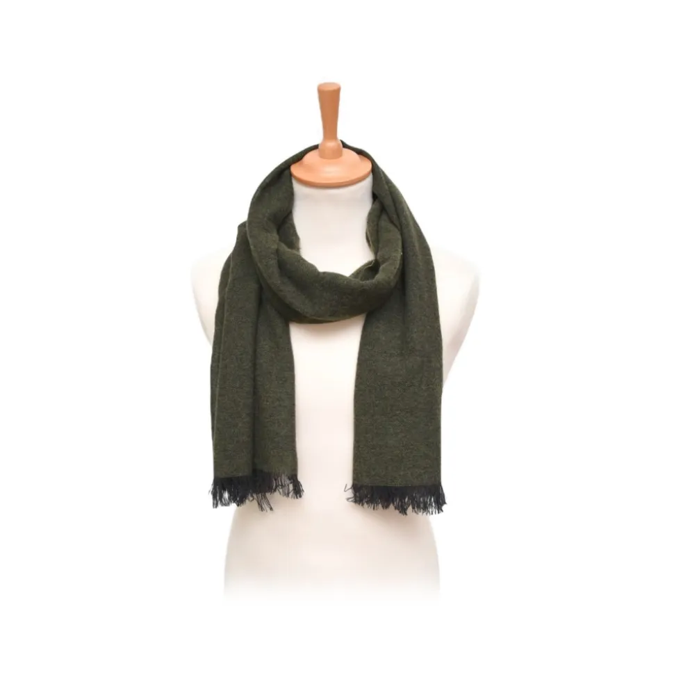 Fefè Napoli - Dark Green Cashmere Elegance Scarf - Scarves and Foulards - Handmade in Italy - Luxury Exclusive Collection - Avvenice