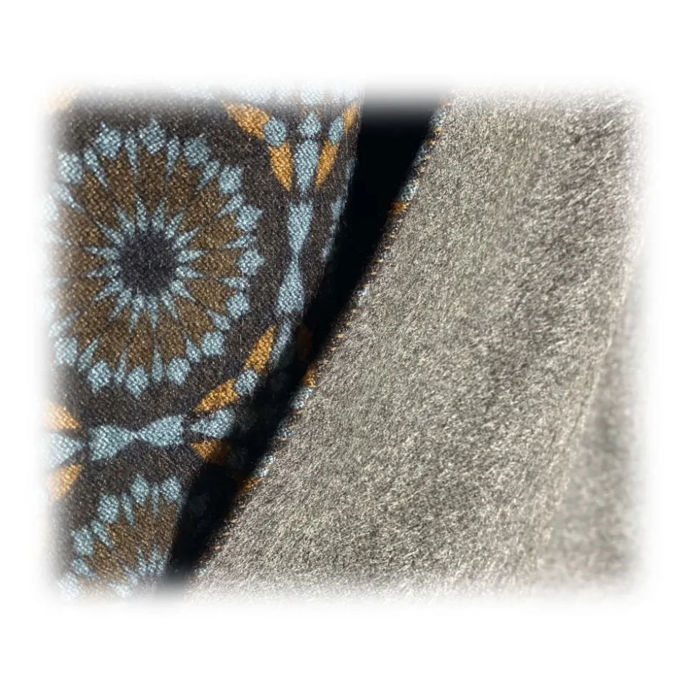 Fefè Napoli - Double Scarf Wallpaper Rosoni - Scarves and Foulards - Handmade in Italy - Luxury Exclusive Collection - Avvenice