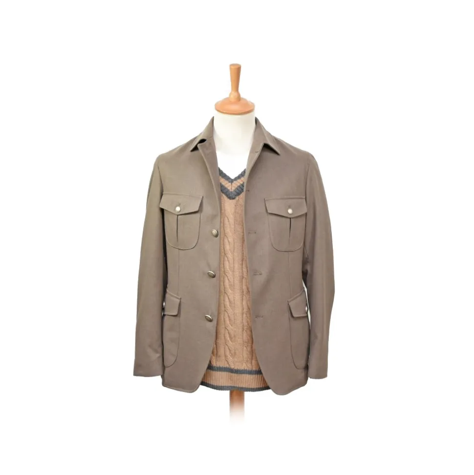 Fefè Napoli - Field Jacket Sahara Fango - Jackets - Handmade in Italy - Luxury Exclusive Collection - Avvenice