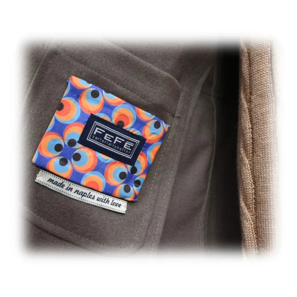 Fefè Napoli - Field Jacket Sahara Fango - Jackets - Handmade in Italy - Luxury Exclusive Collection - Avvenice