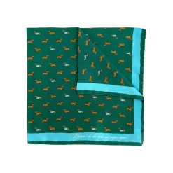 Fefè Napoli - Green Bassett Silk Dandy Pocket Square - Pocket-Square - Handmade in Italy - Luxury Exclusive Collection - Avvenice
