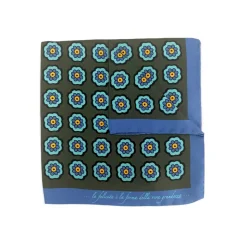 Fefè Napoli - Green Flowers Silk Gentleman Pocket Square - Pocket-Square - Handmade in Italy - Luxury Exclusive Collection - Avvenice
