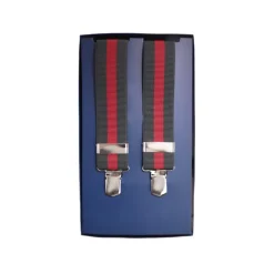 Fefè Napoli - Green Red Stripes Gentleman Suspenders - Braces - Handmade in Italy - Luxury Exclusive Collection - Avvenice