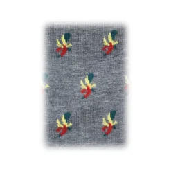 Fefè Napoli - Grey Ace Of Sticks Scaramantia Men's Socks - Socks - Handmade in Italy - Luxury Exclusive Collection - Avvenice