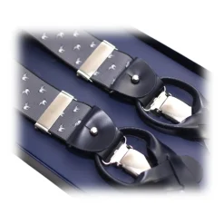 Fefè Napoli - Grey Elephant Dandy Suspenders - Braces - Handmade in Italy - Luxury Exclusive Collection - Avvenice