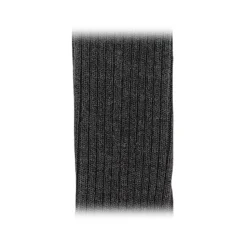 Fefè Napoli - Grey England Men's Short Socks - Socks - Handmade in Italy - Luxury Exclusive Collection - Avvenice