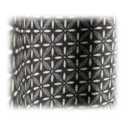 Fefè Napoli - Grey Flowers Seventy Double Silk Scarf - Scarves and Foulards - Handmade in Italy - Luxury Exclusive Collection - Avvenice