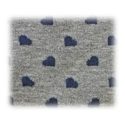 Fefè Napoli - Grey Heart Short Dandy Men's Socks - Socks - Handmade in Italy - Luxury Exclusive Collection - Avvenice