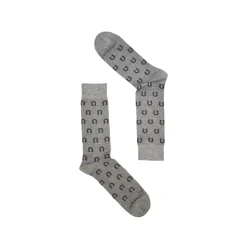 Fefè Napoli - Grey Horseshoe Short Scaramantia Men's Socks - Socks - Handmade in Italy - Luxury Exclusive Collection - Avvenice